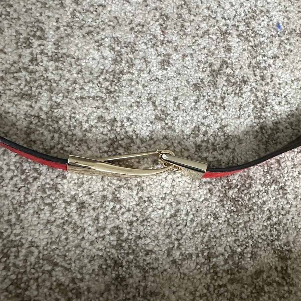 Chico’s Red Textured Leather adjustable Women’s Belt  M/L